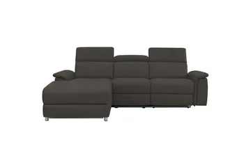 Hjørnesofa 3-seter Pareli Brun, Lær/PU, Venstre Manuell Recliner - Brun, Lær/PU, Venstre Manuell Recliner - Møbler - Sofaer - Skinnsofaer