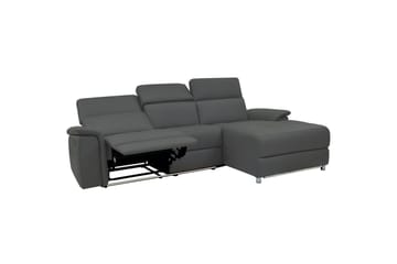Hjørnesofa 3-seter Pareli Grå, PU, Høyre Manuell Recliner - Grå, PU, Høyre Manuell Recliner - Møbler - Sofaer - Skinnsofaer