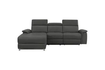 Hjørnesofa 3-seter Pareli Svart, PU, Venstre Elektrisk Recliner - Svart, PU, Venstre Elektrisk Recliner - Møbler - Sofaer - Skinnsofaer