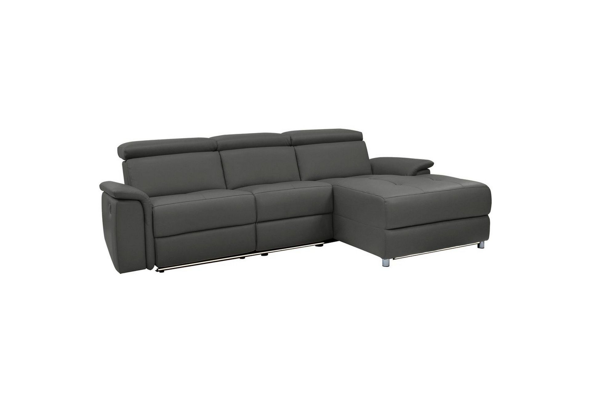 Hjørnesofa 3-seter Pareli Svart, PU, Høyre Elektrisk Recliner - Svart, PU, Høyre Elektrisk Recliner