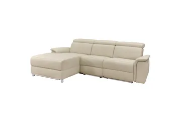 Hjørnesofa 3-seter Pareli Hvit, Sunday Stoff, Venstre Manuell Recliner