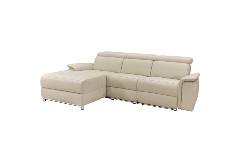 Hjørnesofa 3-seter Pareli Hvit, Sunday Stoff, Venstre Manuell Recliner - Hvit, Sunday Stoff, Venstre Manuell Recliner - Møbler - Sofaer - Reclinersofaer