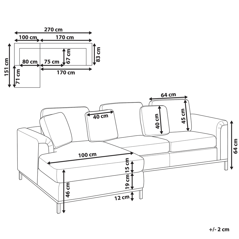 Hjørnesofa 4-seter Oslo høyrevendt - Blågrønn - Møbler - Sofaer - Sofa med sjeselong