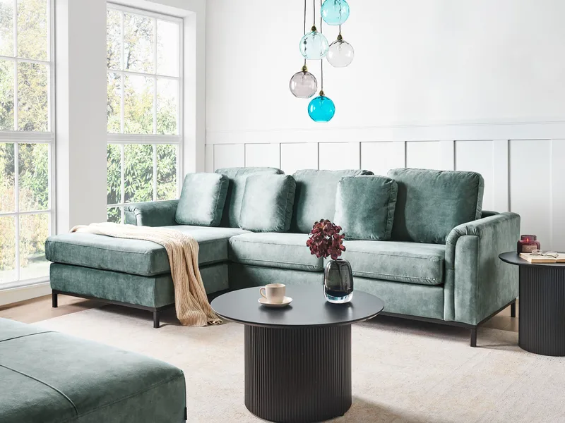 Hjørnesofa 4-seter Oslo høyrevendt - Blågrønn - Møbler - Sofaer - Sofa med sjeselong