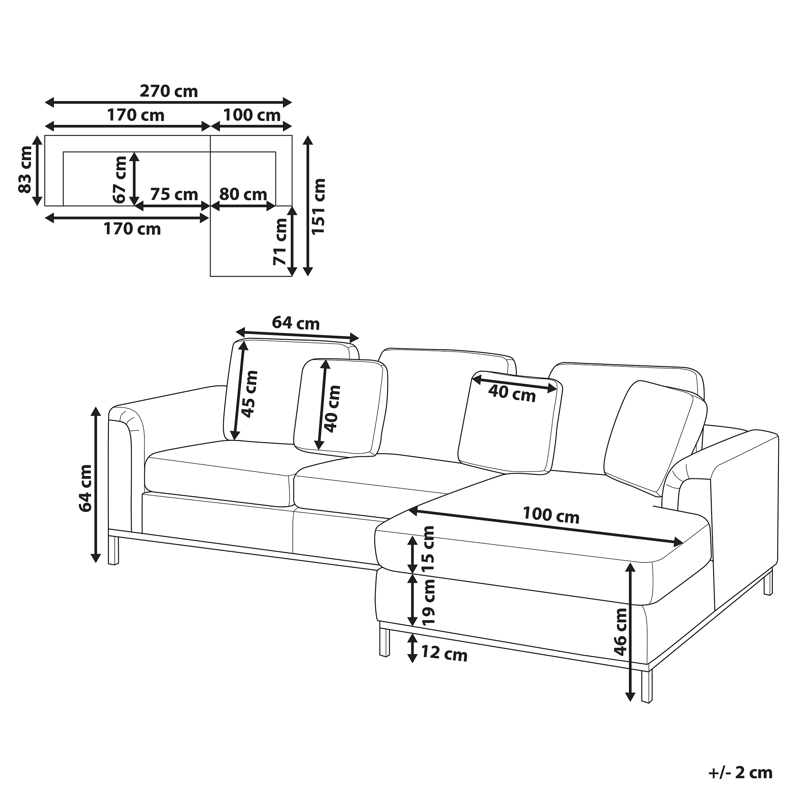 Hjørnesofa 4-seter Oslo venstrevendt - Blågrønn - Møbler - Sofaer - Sofa med sjeselong
