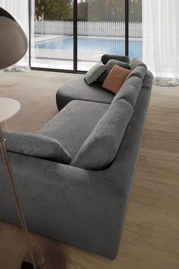 Hjørnesofa Atelier Del Sofa Venezia Venstre (310 x 75 x 105 cm) Antrasitt - Antrasitt - Møbler - Sofaer - Hjørnesofa