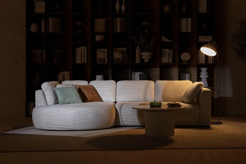Hjørnesofa Atelier Del Sofa Venezia Venstre (310 x 75 x 105 cm) Hvit - Hvit - Møbler - Sofaer - Hjørnesofa