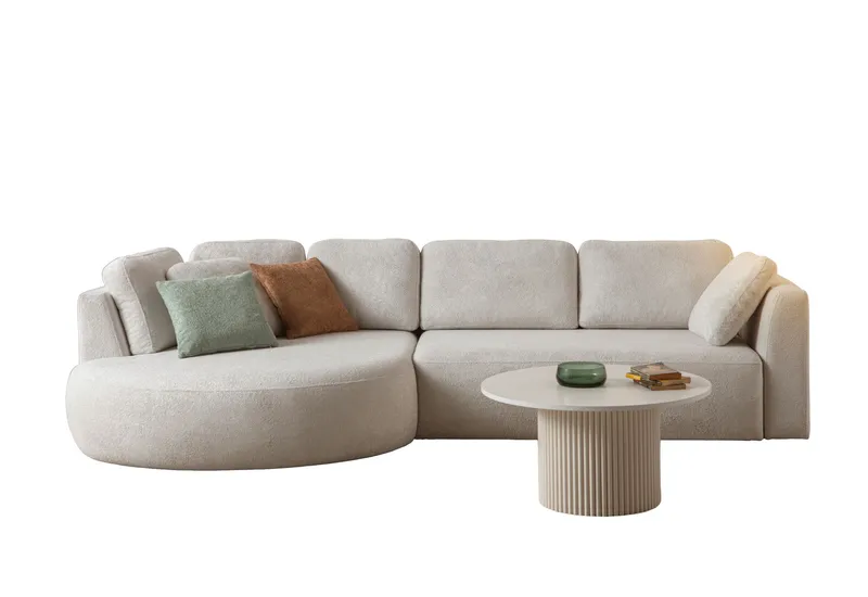 Hjørnesofa Atelier Del Sofa Venezia Venstre (310 x 75 x 105 cm) Hvit, Hvit
