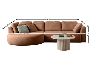 Hjørnesofa Atelier Del Sofa Venezia Venstre (310 x 75 x 105 cm) Mink - Mink - Møbler - Sofaer - Hjørnesofa