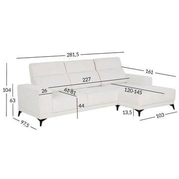 Hjørnesofa Ekorna Høyre - Lys beige - Møbler - Sofaer - Hjørnesofa