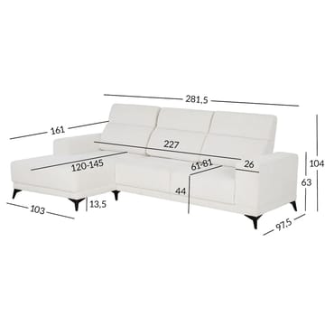 Hjørnesofa Ekorna Venstre - lys beige - Møbler - Sofaer - Hjørnesofa
