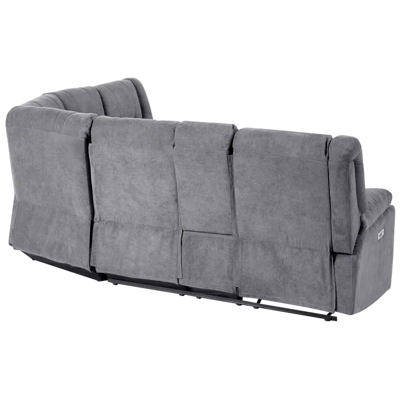 Hjørnesofa Elektrisk Rokke - Mørkegrå - Møbler - Sofaer - Reclinersofaer