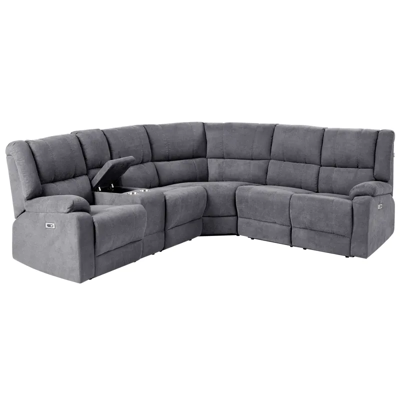 Hjørnesofa Elektrisk Rokke - Mørkegrå - Møbler - Sofaer - Reclinersofaer