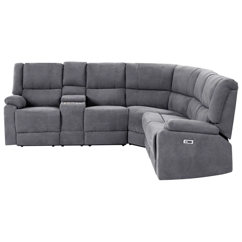 Hjørnesofa Elektrisk Rokke - Mørkegrå - Møbler - Sofaer - Reclinersofaer
