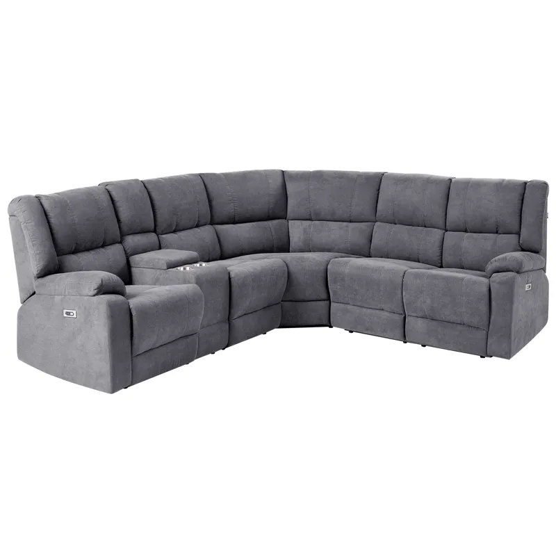 Hjørnesofa Elektrisk Rokke - Mørkegrå - Møbler - Sofaer - Reclinersofaer