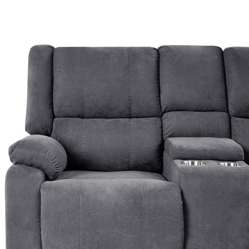 Hjørnesofa Elektrisk Rokke - Mørkegrå - Møbler - Sofaer - Reclinersofaer
