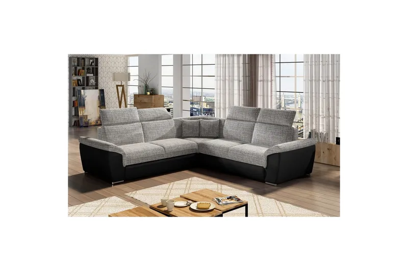 Hjørnesofa Eltap Federico 266x102x266 cm - Berlin 01, Soft 11, Grå, Universell - Møbler - Sofaer - Skinnsofaer