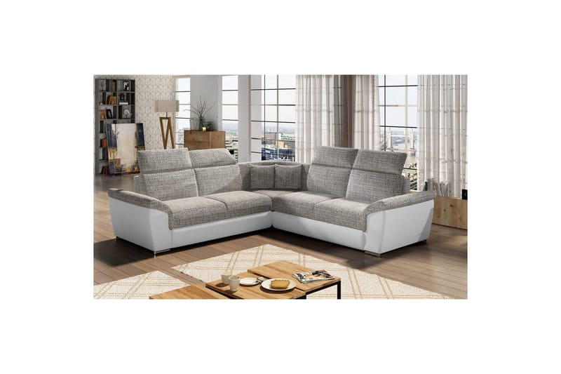 Hjørnesofa Eltap Federico 266x102x266 cm - Berlin 01, Soft 17, Grå, Universell - Møbler - Sofaer - Skinnsofaer