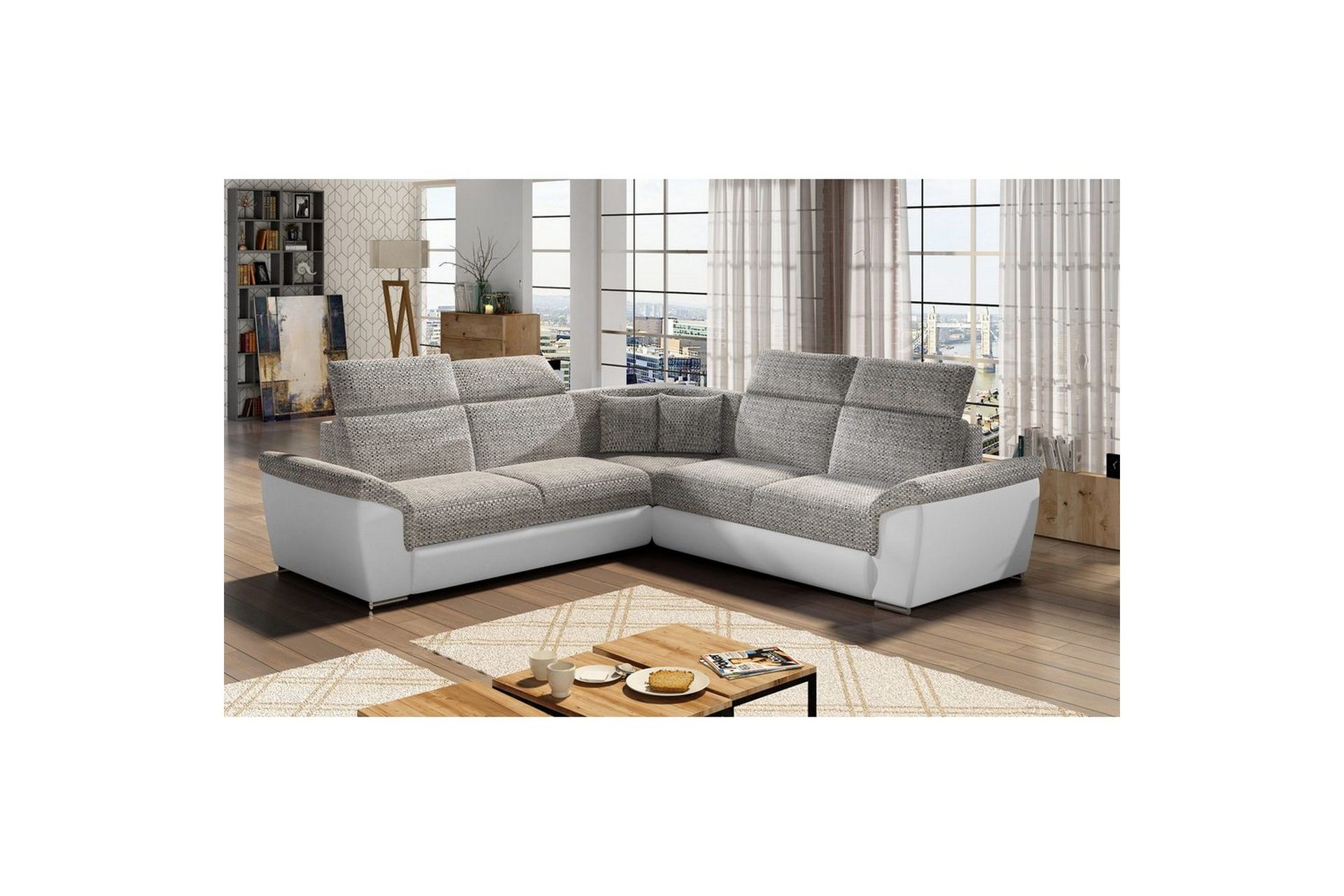 Hjørnesofa Eltap Federico 266x102x266 cm - Berlin 01, Soft 17, Grå, Universell