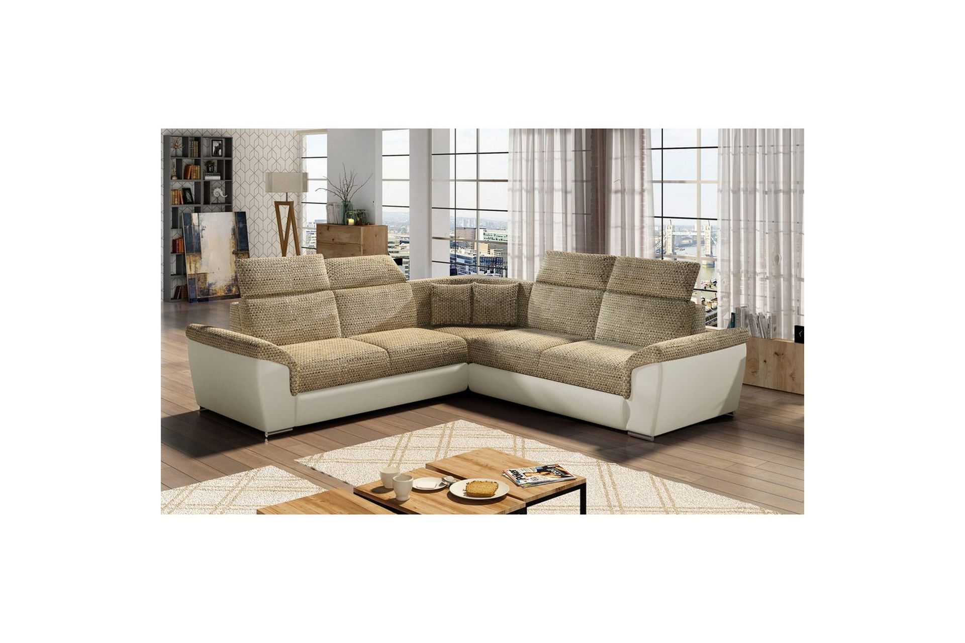Hjørnesofa Eltap Federico 266x102x266 cm - Berlin 03, Soft 33, Beige, Universell