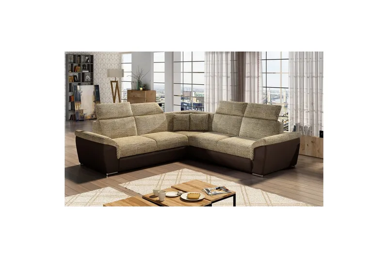Hjørnesofa Eltap Federico 266x102x266 cm, Berlin 03, Soft 66, Beige, Universell