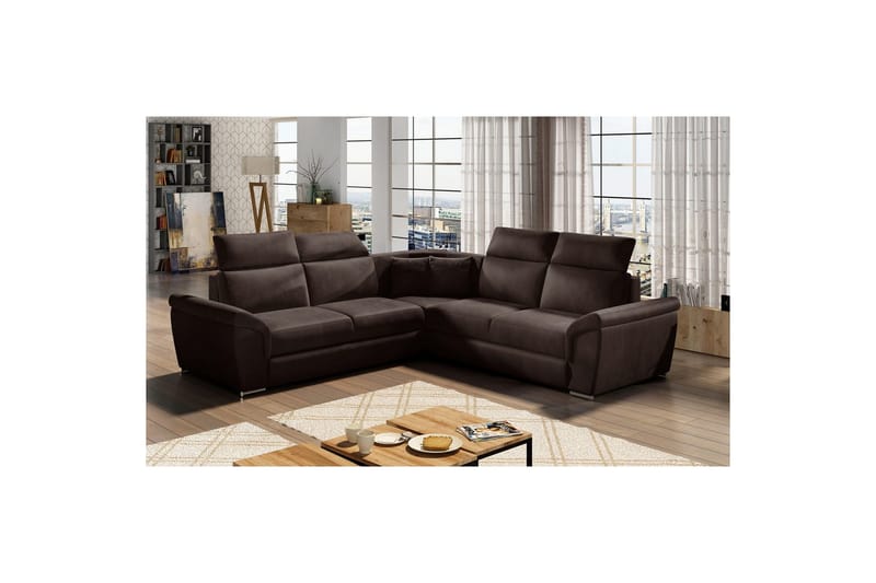 Hjørnesofa Eltap Federico 266x102x266 cm - Monolith 29, Mørk Brun, Universell - Møbler - Sofaer - Hjørnesofa