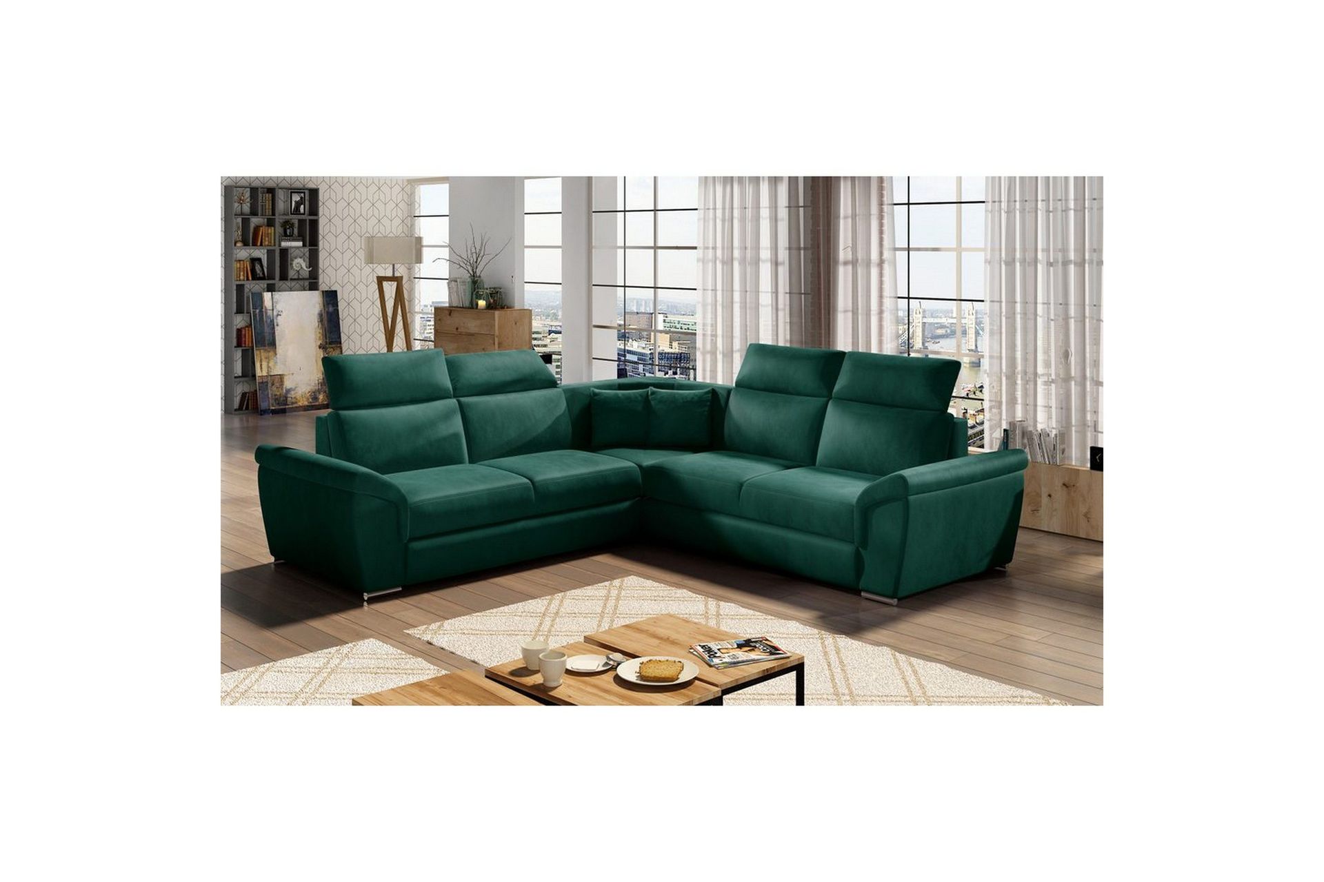 Hjørnesofa Eltap Federico 266x102x266 cm - Monolith 37, Mørk Grønn, Universell
