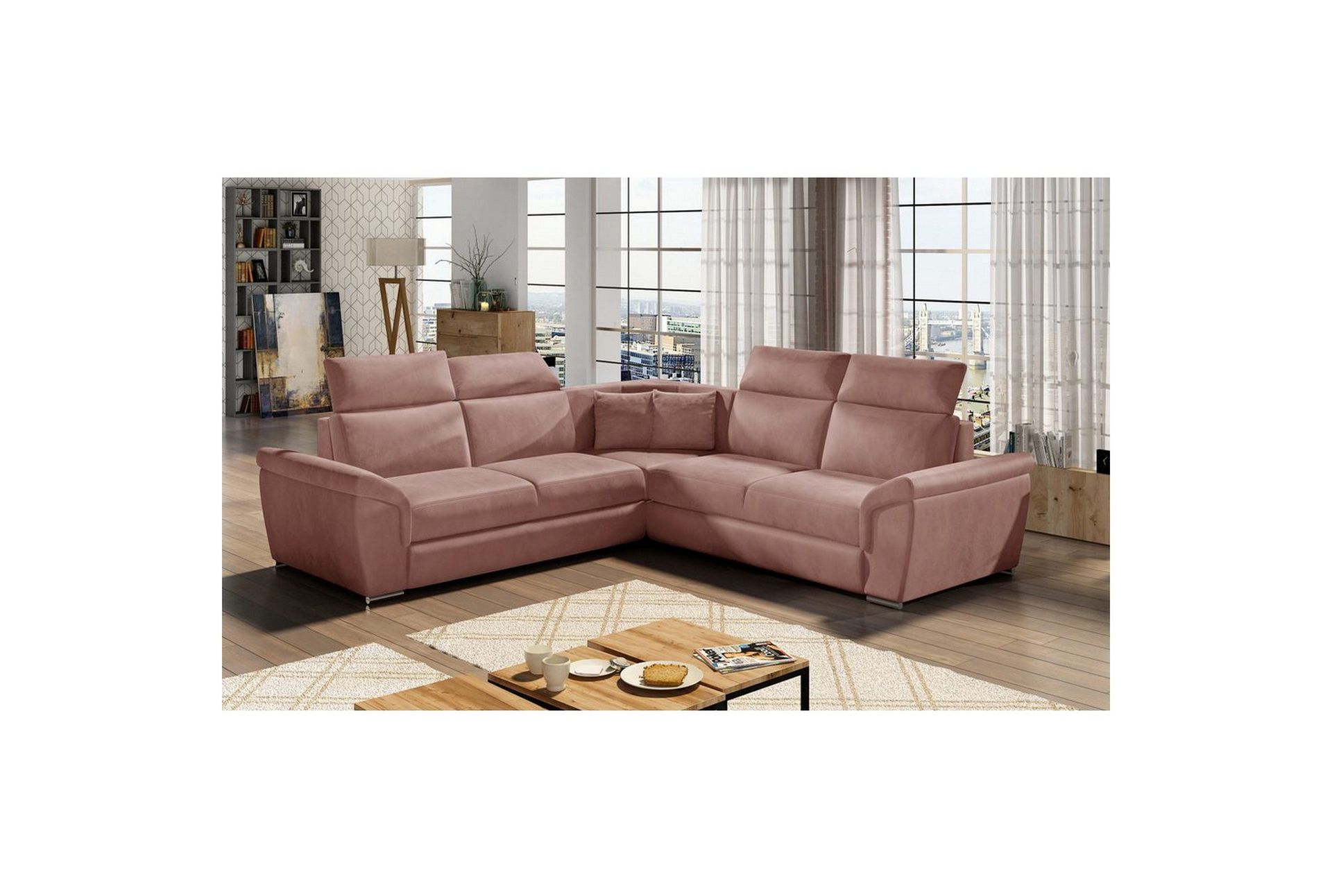 Hjørnesofa Eltap Federico 266x102x266 cm - Monolith 63, Rosa, Universell
