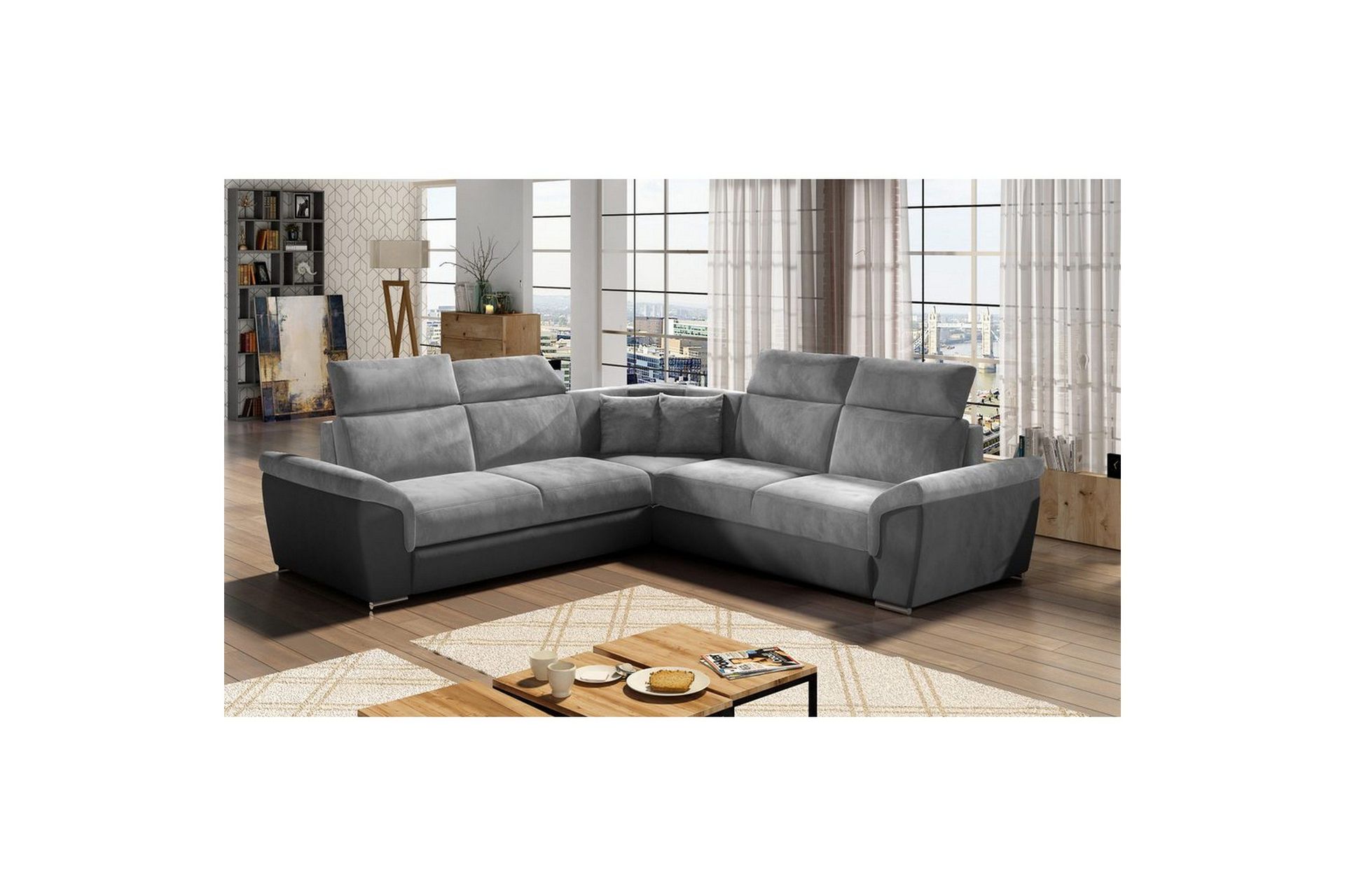 Hjørnesofa Eltap Federico 266x102x266 cm - Monolith 84, Monolith 97, Grå, Universell