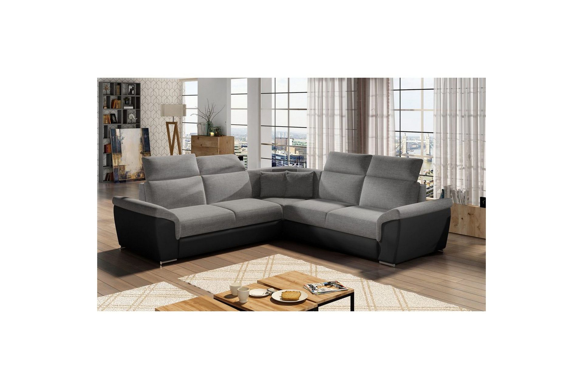 Hjørnesofa Eltap Federico 266x102x266 cm - Sawana 05, Soft 11, Mørkegrå, Universell