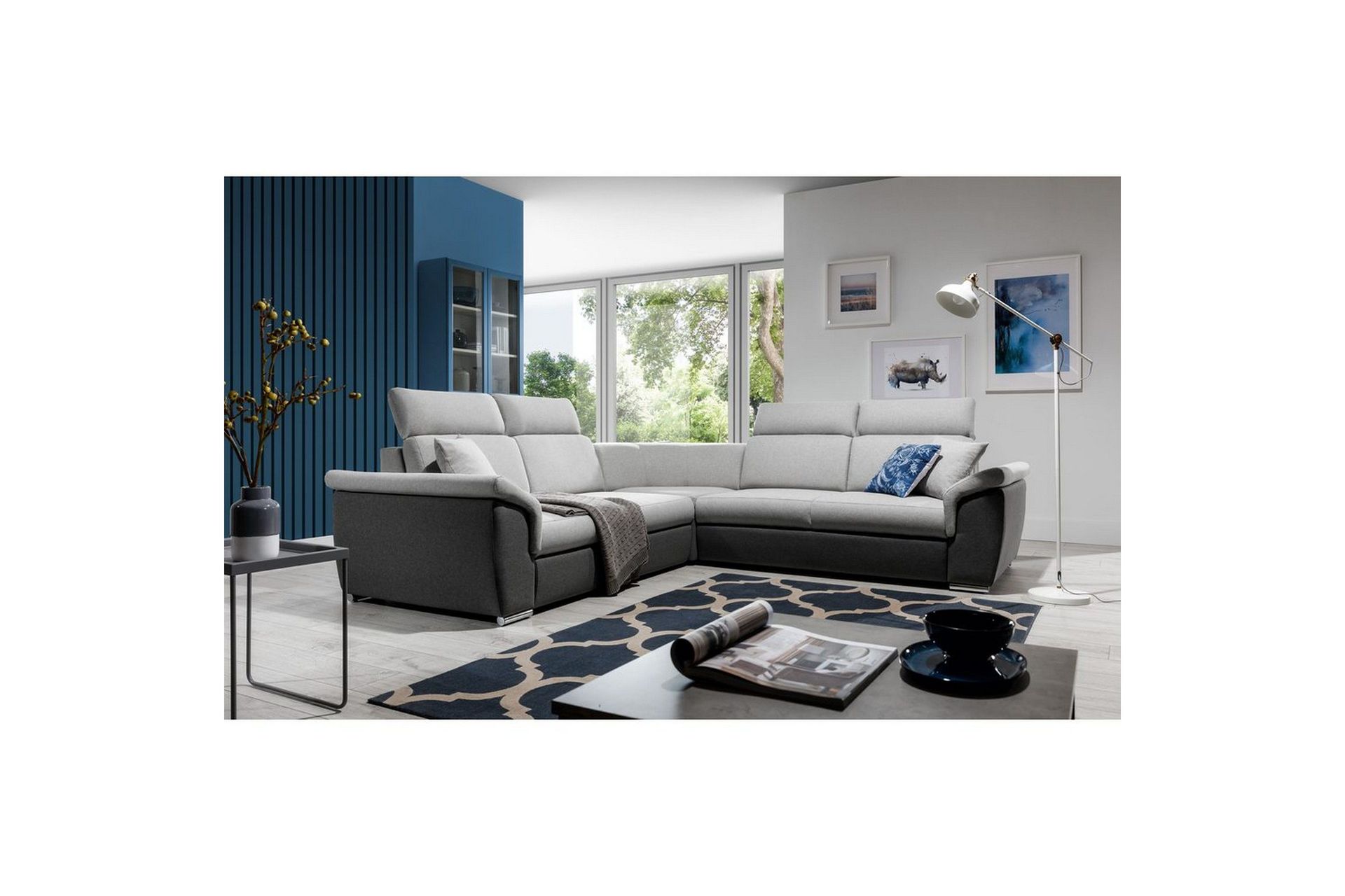 Hjørnesofa Eltap Federico 266x102x266 cm - Sawana 21, Sawana 05, Grå, Universell