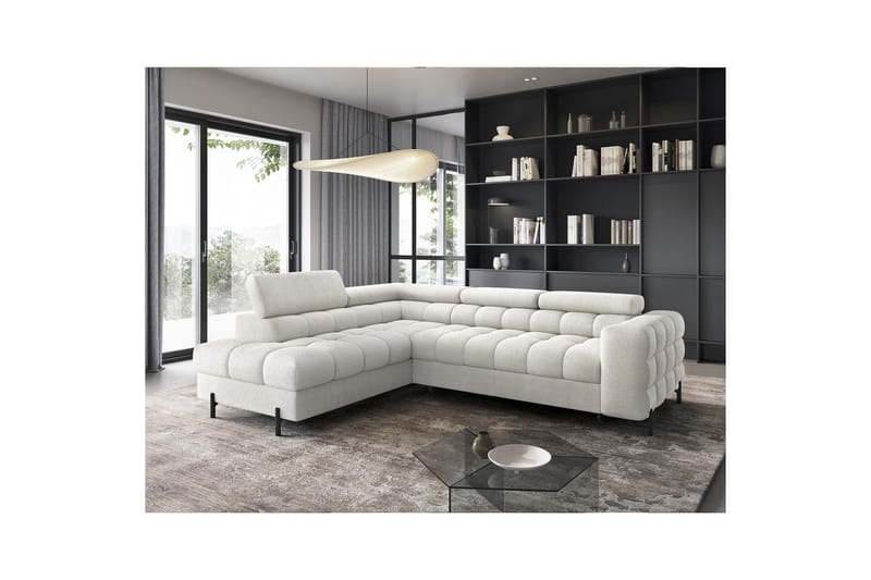Hjørnesofa Eltap Ferucce 276x200x93 cm Amore 01 Cream Dobbeltsidig - Møbler - Sofaer - Sovesofaer