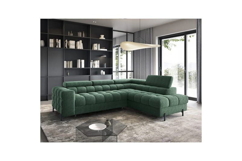 Hjørnesofa Eltap Ferucce 276x200x93 cm - Amore 35, Mørk Grønn, Høyre - Møbler - Sofaer - Sovesofaer