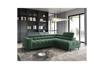 Hjørnesofa Eltap Ferucce 276x200x93 cm - Amore 35, Mørk Grønn, Høyre - Møbler - Sofaer - Sovesofaer