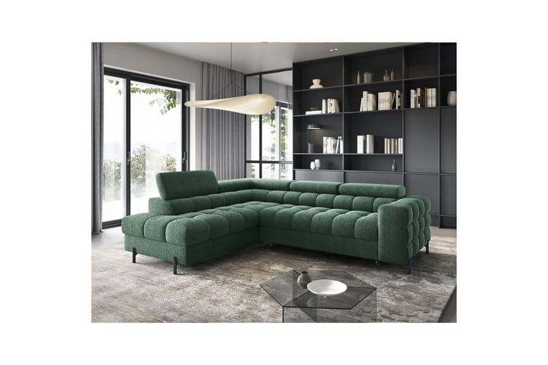 Hjørnesofa Eltap Ferucce 276x200x93 cm - Amore 35, Mørk Grønn, Venstre - Møbler - Sofaer - Sovesofaer