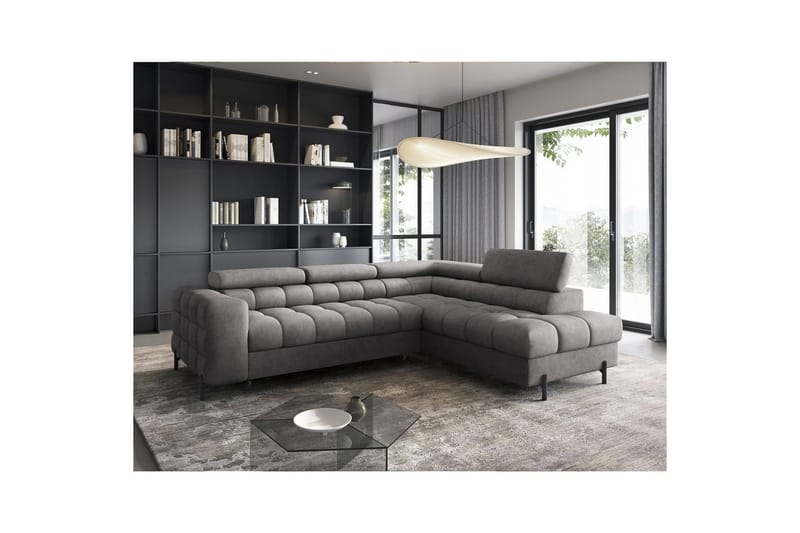 Hjørnesofa Eltap Ferucce 276x200x93 cm - Aura 04, Grå, Høyre - Møbler - Sofaer - Sovesofaer