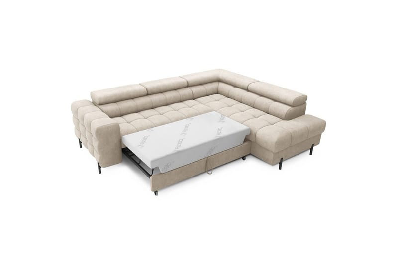 Hjørnesofa Eltap Ferucce 276x200x93 cm - Aura 18, Beige, Høyre - Møbler - Sofaer - Sovesofaer