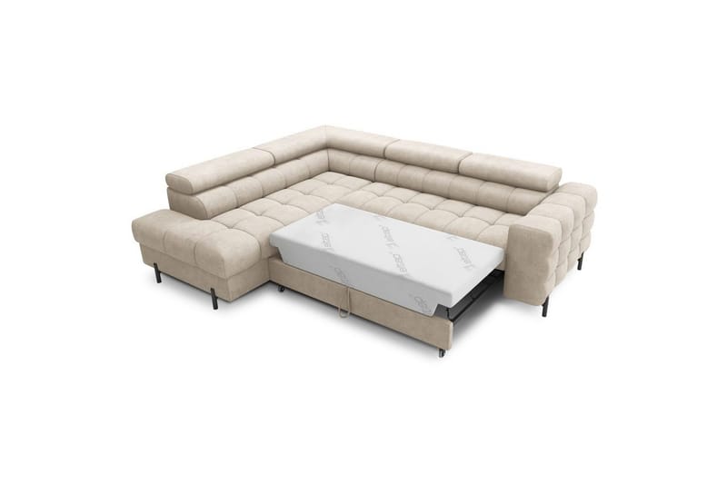 Hjørnesofa Eltap Ferucce 276x200x93 cm - Aura 18, Beige, Venstre - Møbler - Sofaer - Sovesofaer