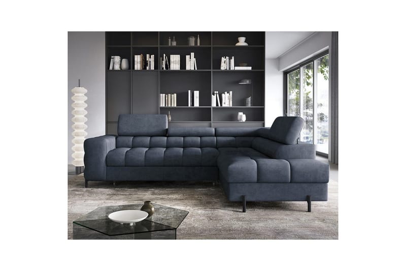 Hjørnesofa Eltap Ferucce 276x200x93 cm - Aura 40, Mørk Blå, Høyre - Møbler - Sofaer - Sovesofaer