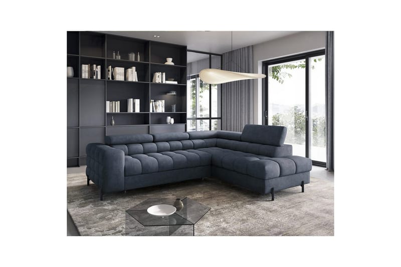 Hjørnesofa Eltap Ferucce 276x200x93 cm - Aura 40, Mørk Blå, Høyre - Møbler - Sofaer - Sovesofaer