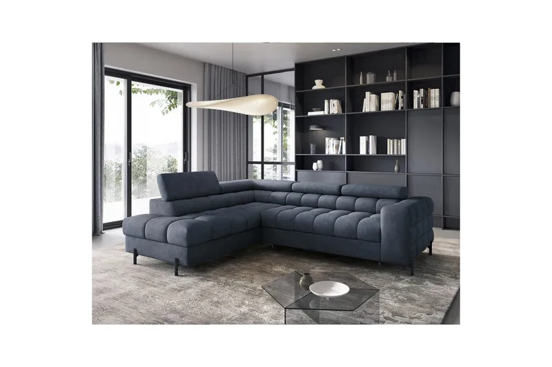 Hjørnesofa Eltap Ferucce 276x200x93 cm - Aura 40, Mørk Blå, Venstre - Møbler - Sofaer - Sovesofaer