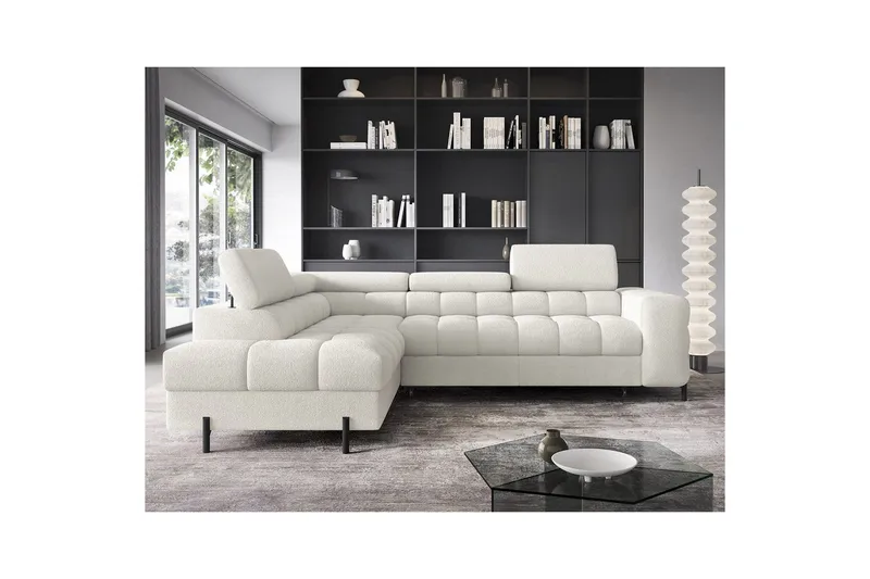 Hjørnesofa Eltap Ferucce 276x200x93 cm - Royal 01, Hvit, Venstre - Møbler - Sofaer - Sovesofaer