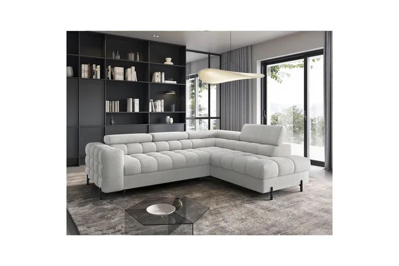 Hjørnesofa Eltap Ferucce 276x200x93 cm - Royal 03, Lys Grå, Høyre - Møbler - Sofaer - Sovesofaer