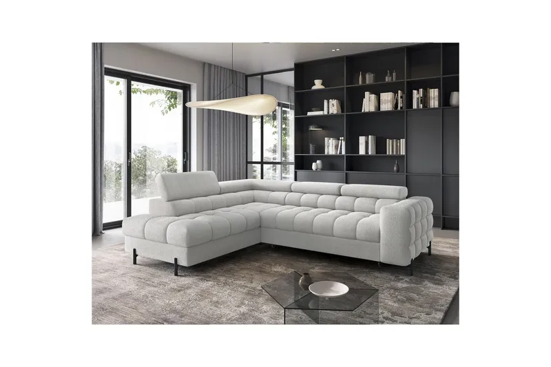 Hjørnesofa Eltap Ferucce 276x200x93 cm - Royal 03, Lys Grå, Venstre - Møbler - Sofaer - Sovesofaer