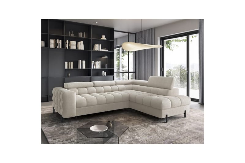 Hjørnesofa Eltap Ferucce 276x200x93 cm - Royal 18, Lys Beige, Høyre - Møbler - Sofaer - Sovesofaer