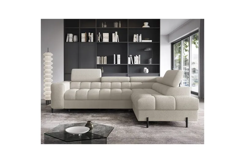 Hjørnesofa Eltap Ferucce 276x200x93 cm - Royal 18, Lys Beige, Høyre - Møbler - Sofaer - Sovesofaer