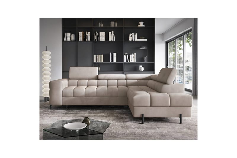Hjørnesofa Eltap Ferucce 276x200x93 cm - Paros 02, Beige, Høyre - Møbler - Sofaer - Sovesofaer