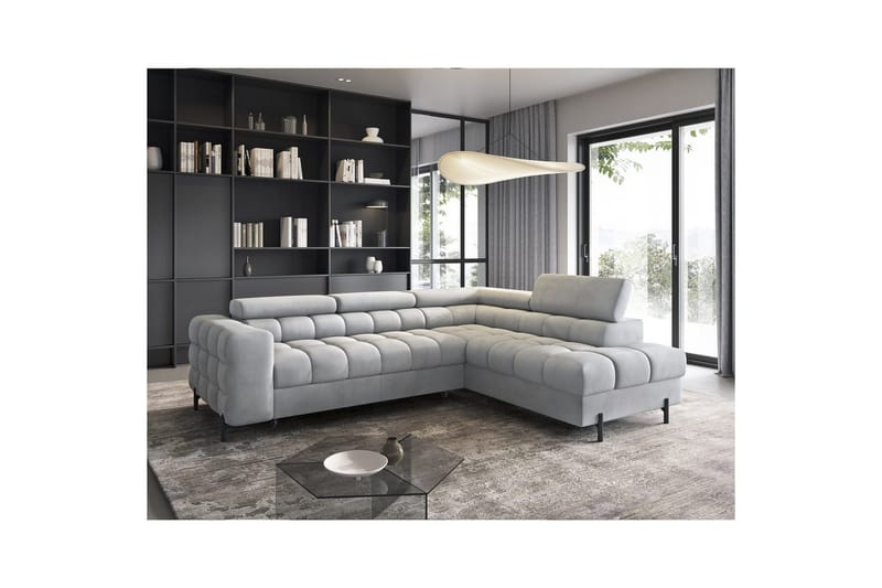 Hjørnesofa Eltap Ferucce 276x200x93 cm - Paros 05, Grå, Høyre - Møbler - Sofaer - Sovesofaer