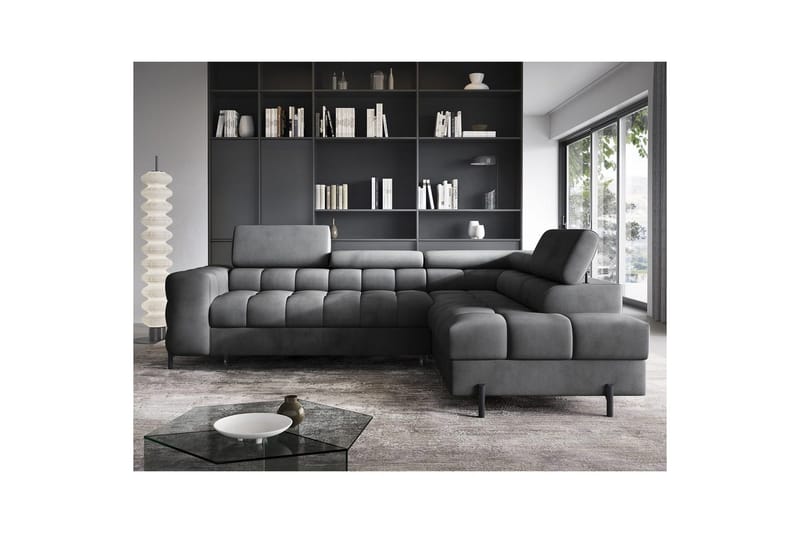 Hjørnesofa Eltap Ferucce 276x200x93 cm - Paros 06, Mørkegrå, Høyre - Møbler - Sofaer - Sovesofaer