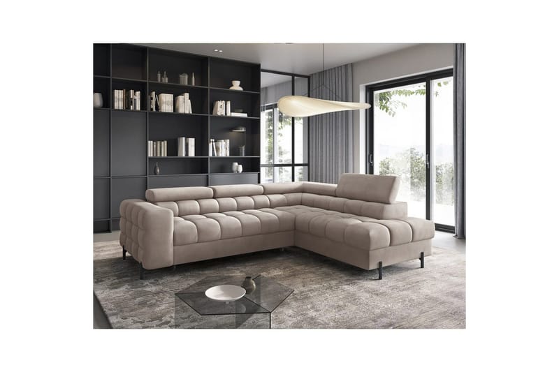Hjørnesofa Eltap Ferucce 276x200x93 cm - Paros 02, Beige, Høyre - Møbler - Sofaer - Sovesofaer
